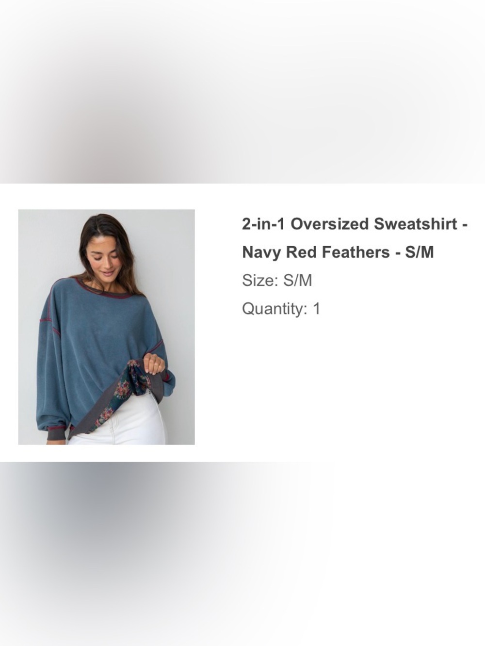 NATURAL LIFE Floral Oversized Floral Sweatshirt- Reversible